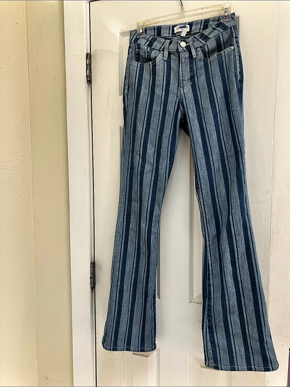 Shyanne Striped Bootcut Jeans in Blue Waist 29